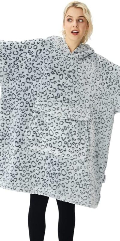 Krifey Oversized Sherpa Hoodie Blanket with Giant Pocket, Gift for Mom, Women, Girlfriend, Men