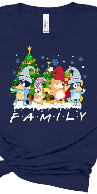 Blue Family Christmas Matching Tee - Size Options Available