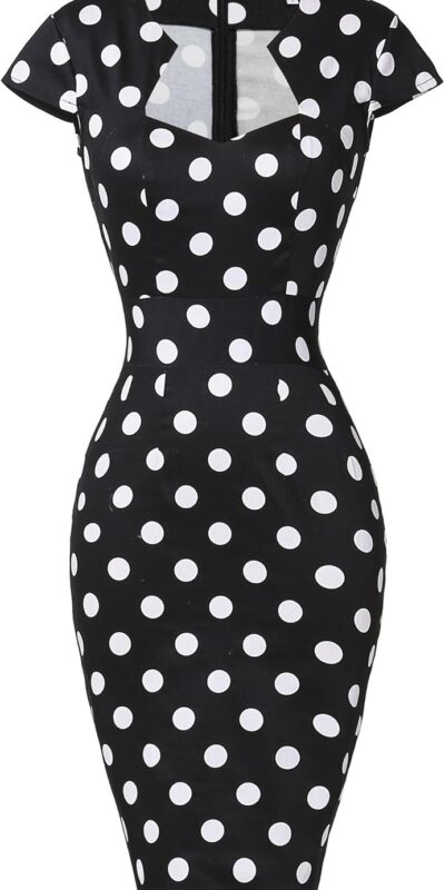 Vintage 50s/60s Women's Bodycon Pencil Dress - Cap Sleeve