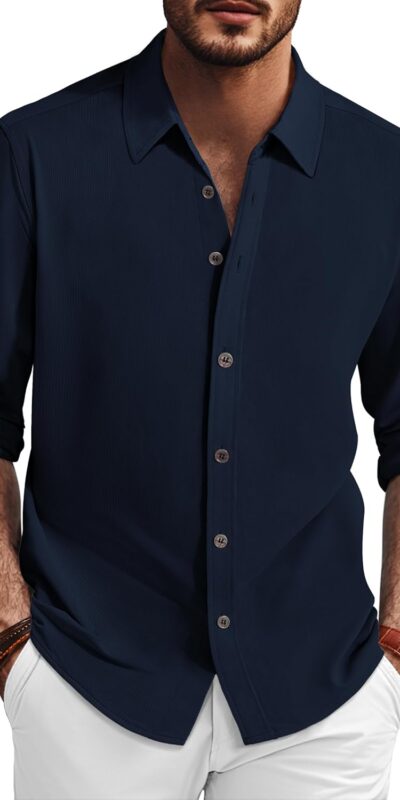 PJ PAUL JONES Men's Stretch Wrinkle Free Dress Shirt