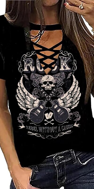 Vintage Rock Band Concert T-Shirt for Women, Casual and Funny