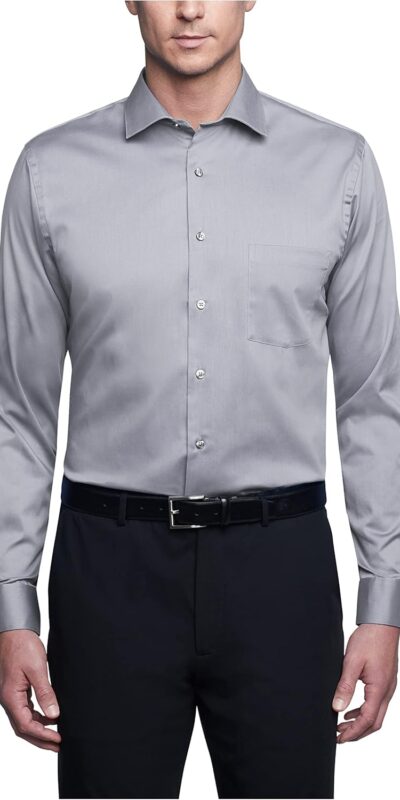 Van Heusen Men's Regular Fit Stretch Dress Shirt, Flex Collar