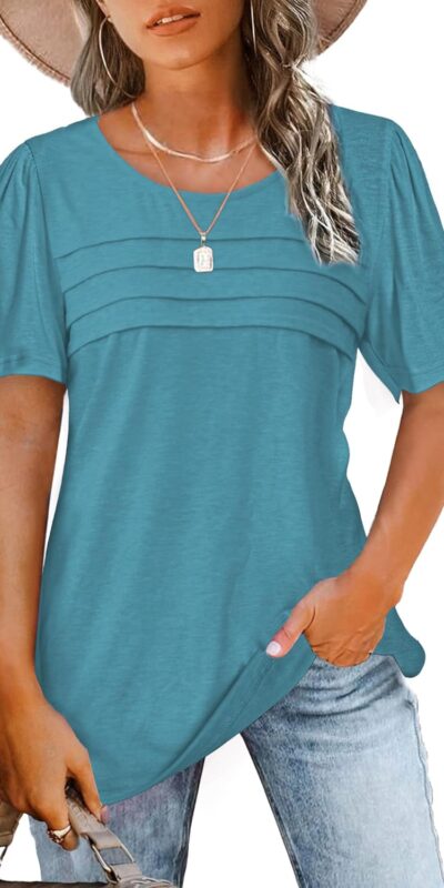 JomeDesign Women's Summer Puff Sleeve Casual T-Shirt - Size Small