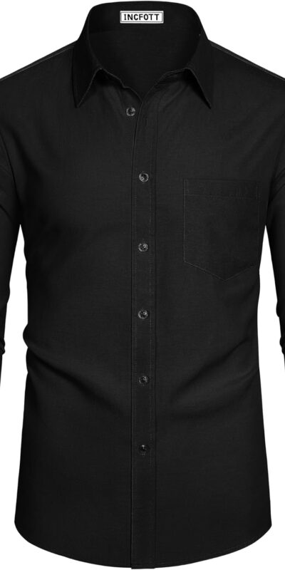 Men's Casual Oxford Button Down Shirt with Pocket