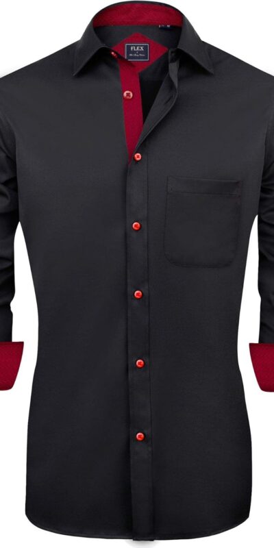 J.VER Men's Long Sleeve Stretch Dress Shirt Wrinkle-Free Casual