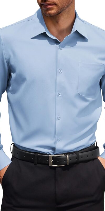 COOFANDY Men's Wrinkle-Free Business Casual Dress Shirt with Pocket