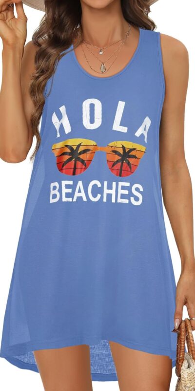 Sleeveless Women's Summer Beach Dress Cover-Up Tank Top