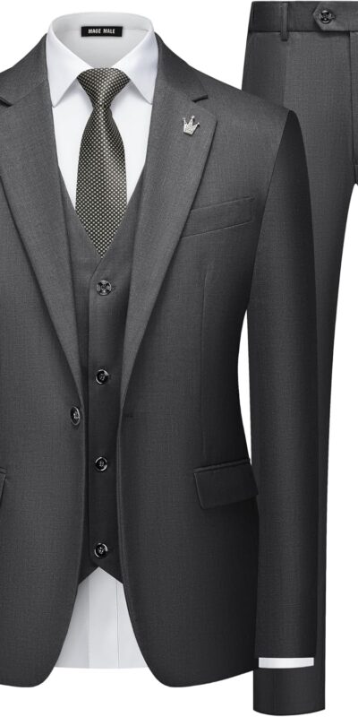 MAGE MALE 3 Piece Slim Fit Tuxedo Suit Set
