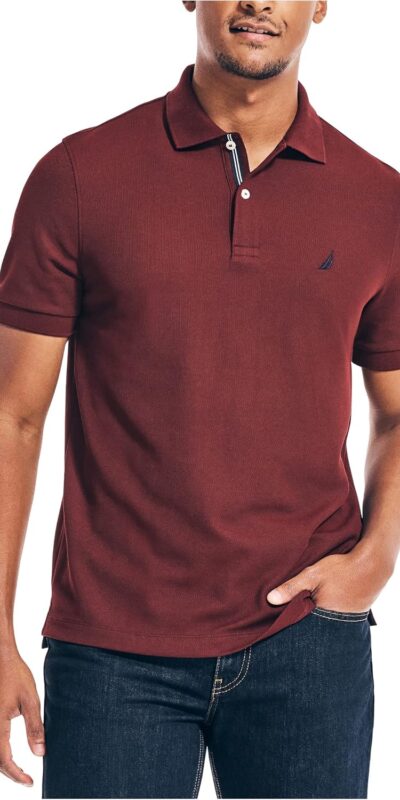 Nautica Men's Solid Deck Shirt - Classic Navy Blue