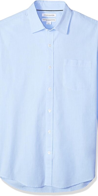 Amazon Essentials Men's Slim-Fit Long-Sleeve Poplin Shirt - Classic Fit