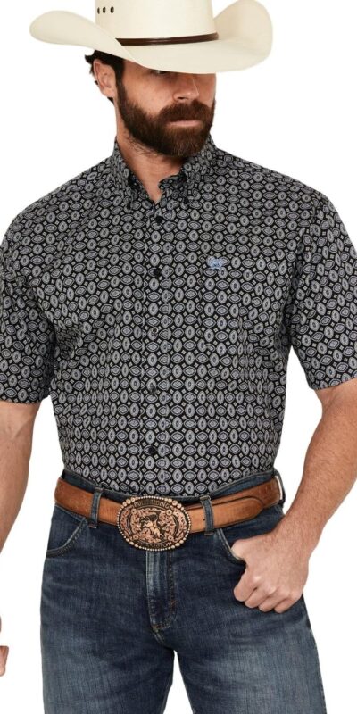 Cinch Men's Medallion Print Western Shirt - Short Sleeve