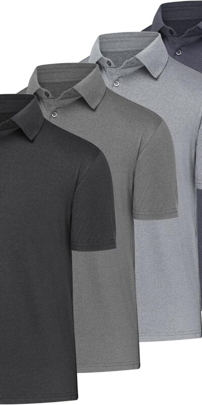 Men's Quick-Dry Athletic Golf Polo Shirt - Moisture Wicking