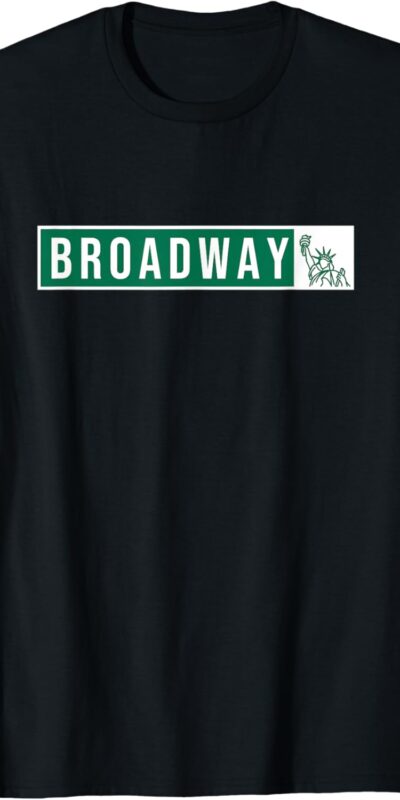 Broadway Street Sign T-Shirt for Musical Theater Fans - Size M