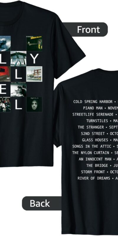 Billy Joel Albums Set List T-Shirt - Unisex Size Available