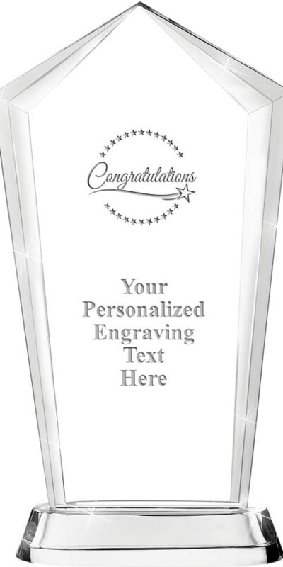 Customizable 10.25" Engraved Skyscraper Crystal Trophy