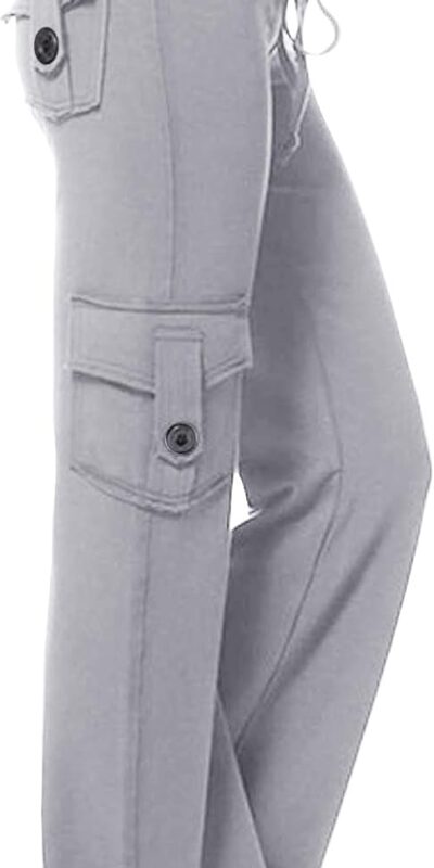 Plus Size High Waist Cargo Yoga Pants with Pockets