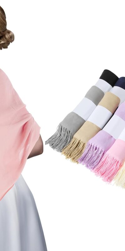 50 Pack Pashmina Shawls 79x28 Inch Wedding Favors