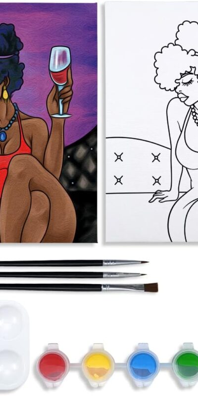 VOCHIC Sip and Paint 8x10 Pre-Drawn Canvas Set