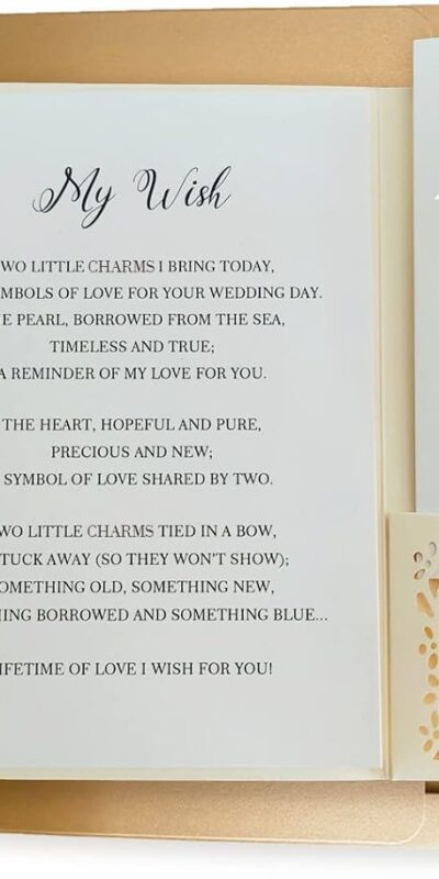 Wedding Day Gift Card for Daughter with Charm - Something Blue