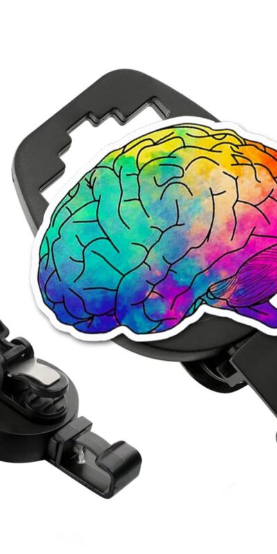 MRI Safe Retractable Badge Reel - Brain Design, Acrylic