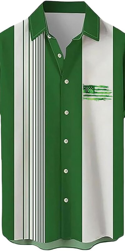 Men's Cotton St. Patrick's Day Button-Down Shirt, Casual Top