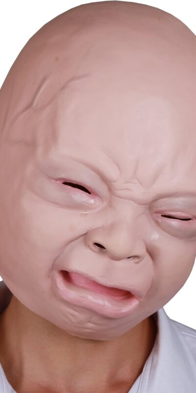LarpGears Adult Full Head Latex Cry Baby Costume Mask