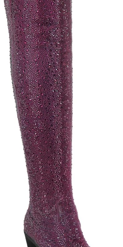 Ouepiano Women's Rhinestone Cowboy Ankle Boots, Size 6-10