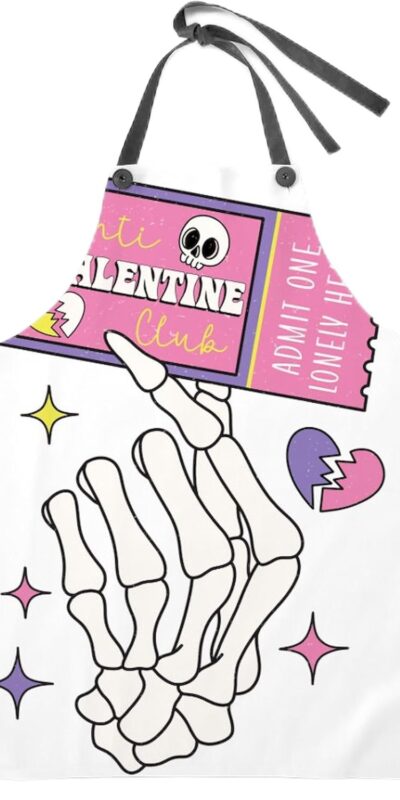 Multicolor Anti-Valentine Club Apron - Digitally Printed, Fun Design