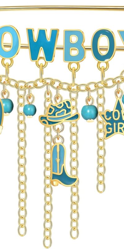Western Cowboy Brooch Pins Set with Charms for Accessories