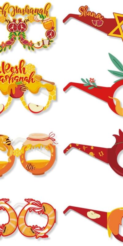 Rosh Hashanah Paper Sunglasses Props - 16pcs Set for Parties