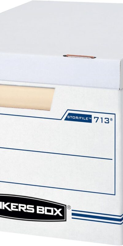 Bankers Box 12 Pack File Storage Boxes, Letter/Legal Size