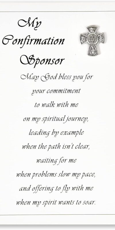 4-Way Holy Spirit Confirmation Cross Pin & Sponsor Card Set
