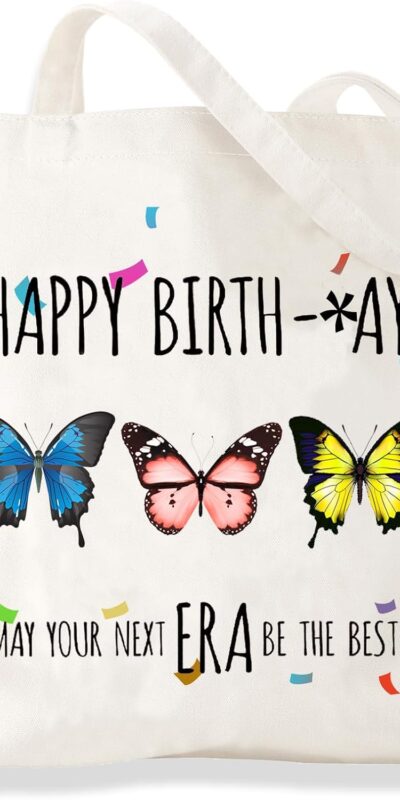 Aesthetic Butterfly Canvas Tote Bag - Large Capacity Reusable