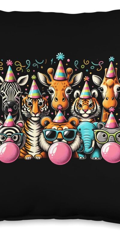 Wildlife Zoo Day Throw Pillow - Fun Animal Design