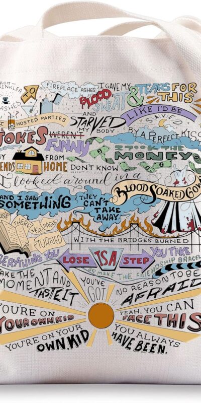 Canvas Tote Bag with Song Lyrics - Perfect for Fans