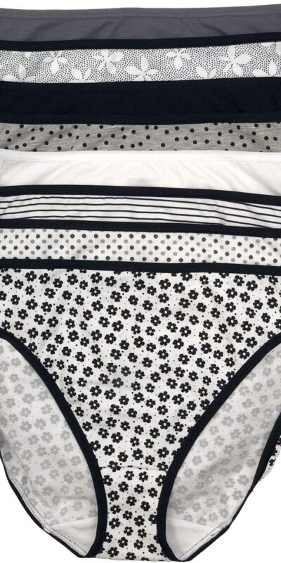 Felina Cotton Modal Hi-Cut Panties 8-Pack for Women