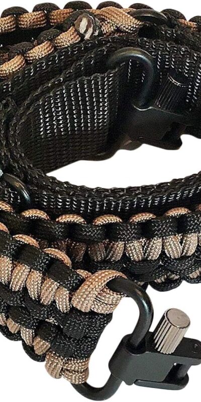 Adjustable Extra Wide Paracord 550 Gun Sling with Swivels