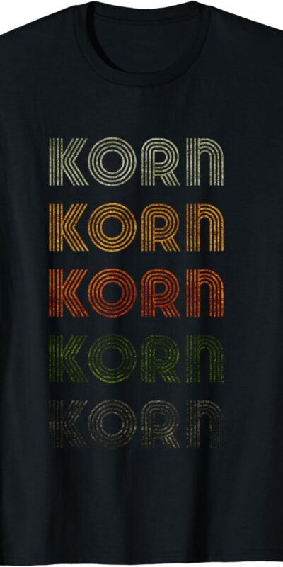 Grunge Vintage Black Korn T-Shirt with Love Heart Design