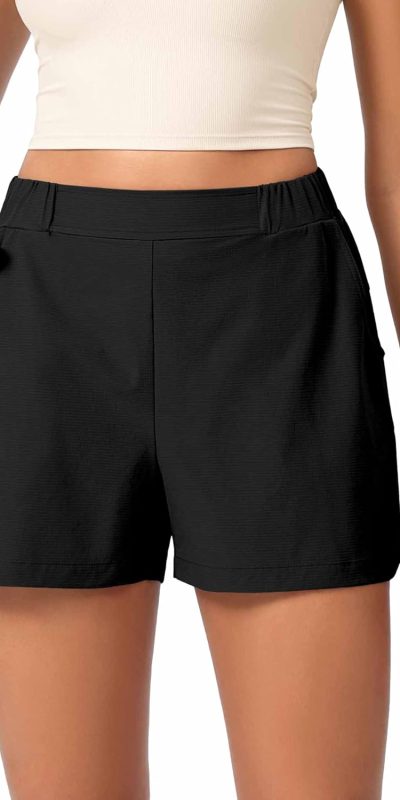 Women's Lightweight High Waist Relaxed Shorts with Pockets
