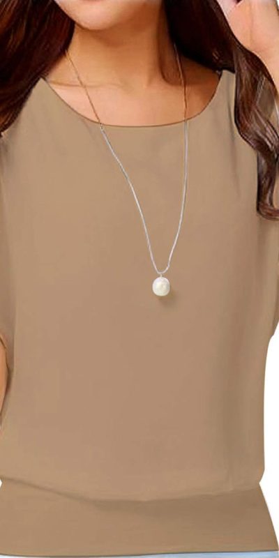 VIISHOW Women's Summer Loose Chiffon Short Sleeve Blouse