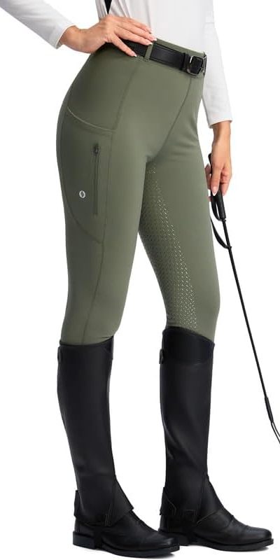 SANTINY Women's Silicone Full-Seat Breeches with Zipper Pockets