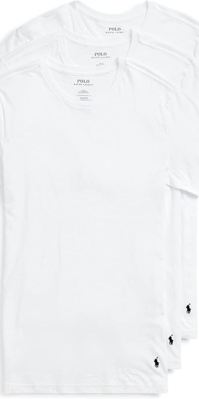 Polo Ralph Lauren Men's Slim Fit Wicking Crew Undershirts - 3 Pack