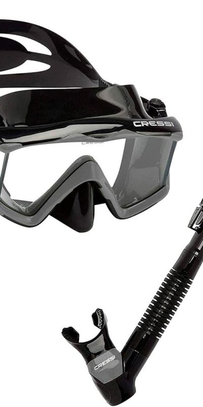 Cressi Panoramic Wide View Mask & Dry Snorkel Kit for Snorkeling, Scuba Diving - Pano 3 & Supernova Dry: Designed in Italy