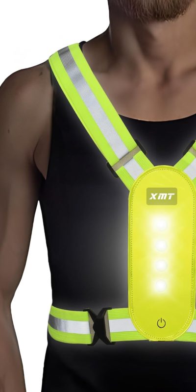Rechargeable LED Reflective Running Vest - Adjustable Size