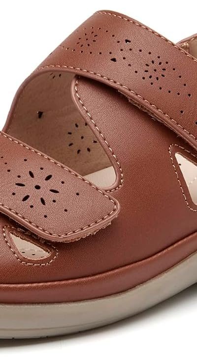 CentroPoint Women's Comfort Orthotic Walking Sandals Open Toe Arch Support Slides With Hook And Loop Fasteners