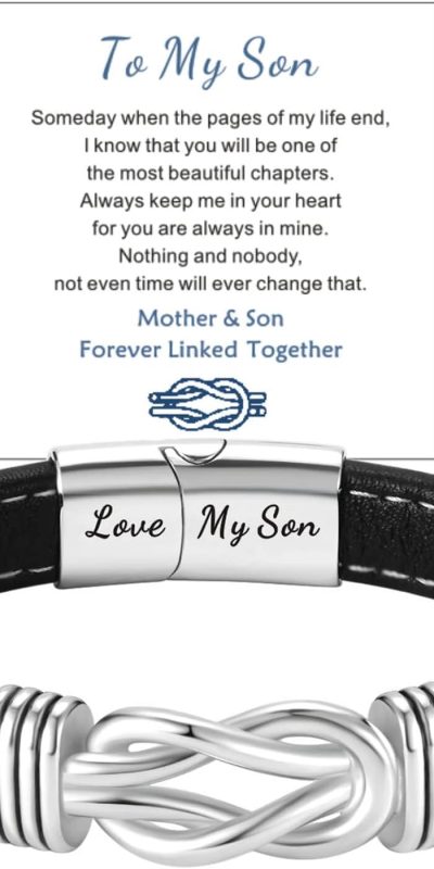 Coolvy Black Leather Inspirational Cuff Bracelet for Men