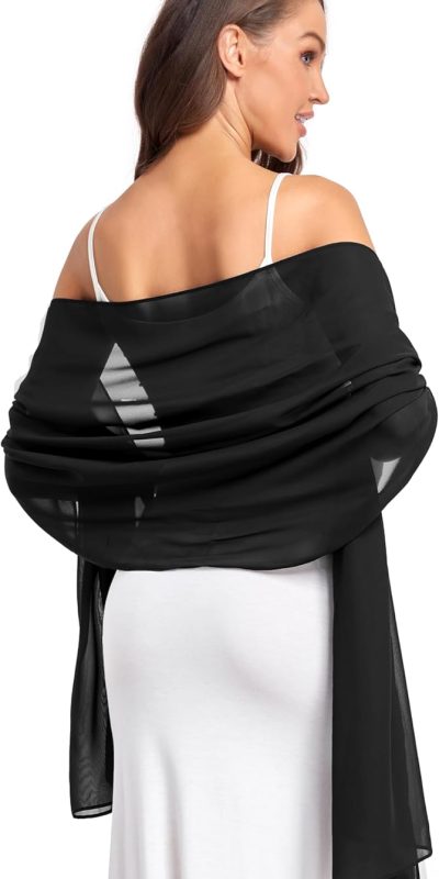 Elegant Soft Chiffon Shawl Wraps for Evening & Bridal Wear