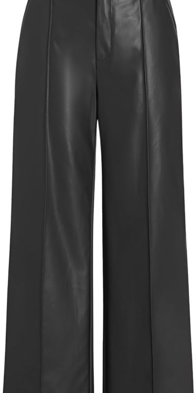 CIDER High Waist Wide Leg Faux Leather Trousers - Women’s Size