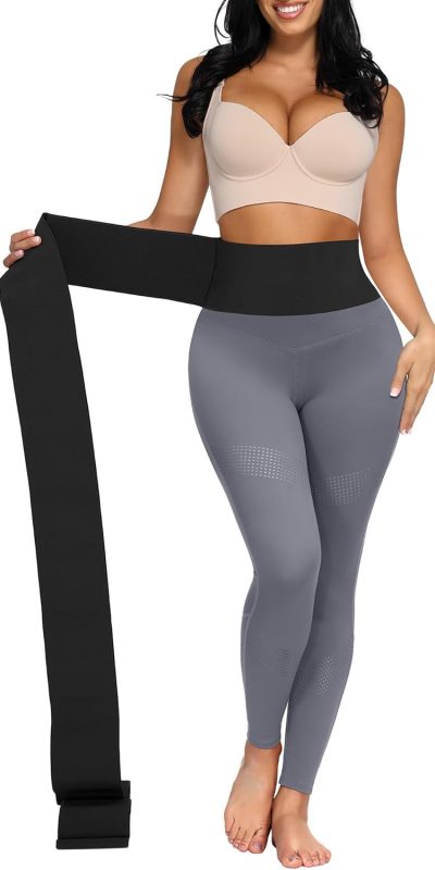 FeelinGirl Waist Trainer for Women Snatch Bandage Tummy Wrap Plus Size Workout Waist Trimmer for Gym Sport