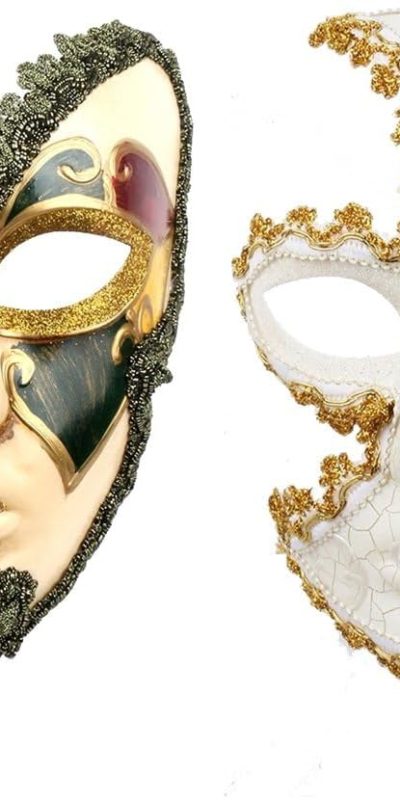 YU FENG 2 Pack Couple's Cosplay Masks Venetian Musical Carnival Mardi Gras Masquerade Mask On a Stick Party Fancy Dress